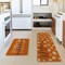 Orange Hello Pumpkin Fall Kitchen Mats Set of 2, Autumn Home Decor Low-Profile Kitchen Rugs for Floor (17x29 and 17x47 Inch)